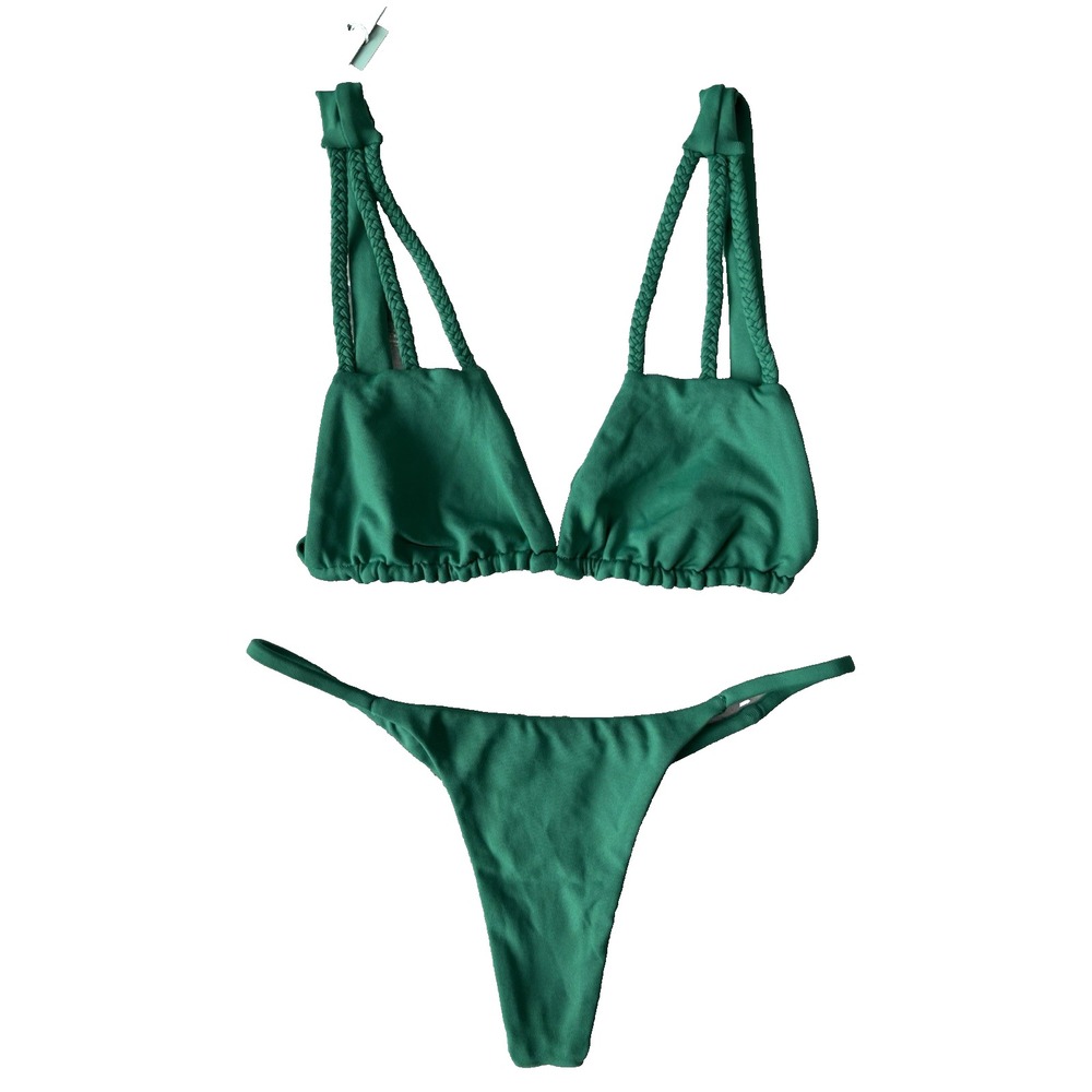 San Lorenzo Bikini Womens XS Green Swimsuit Thong Vacation Beach Travel